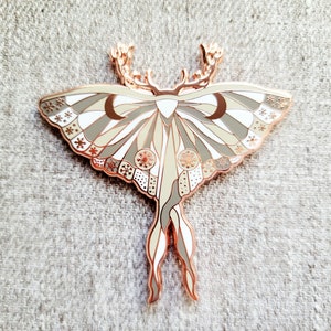 The Ancient Moth of Yuletide - Enamel Pin - Winter Witch the Yuletide Collection
