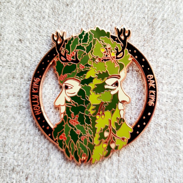 The Oak King & The Holly King - Enamel Pin - Winter Witch the Yuletide Collection