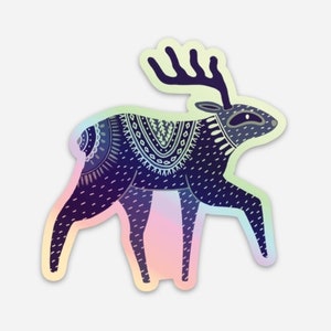 Renne scandinave - Sticker holographique - Collection Noël