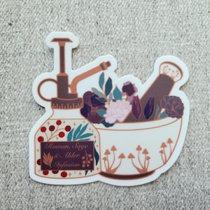 Green Witch’s Pestle and Mortar - Vinyl Sticker - Wisteria Woods The Green Witch Collection