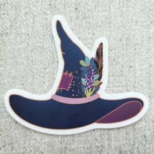 Green Witch’s Foraging Hat - Vinyl Sticker - Wisteria Woods The Green Witch Collection