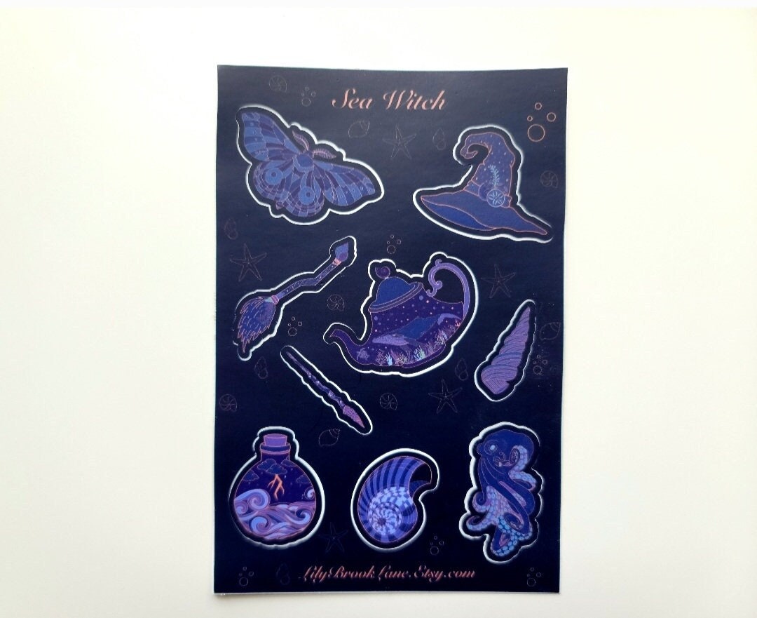 Clearance - Sea Witch Sticker Sheet - Sea Witch Collection - Etsy