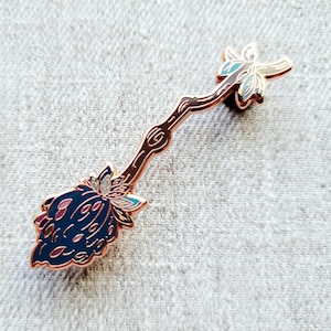 Green Witch’s Broom - Enamel Pin - Wisteria Woods The Green Witch Collection