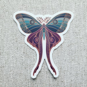 Gilded Hazel Leaf Moth - Vinyl Sticker - Wisteria Woods The Green Witch Collection