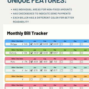Printable Landscape Monthly Bill Tracker | Bill Pay Checklist | Bill ...