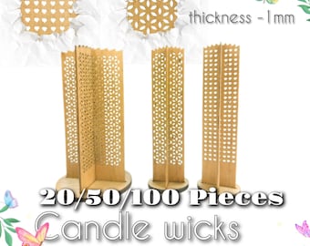 Wood Chip Candle Wicks, 20PC,50PC,100PC,Candle Making Tools, Scented Candles, Smokeless DIY Log Wicks, ,Natural wood