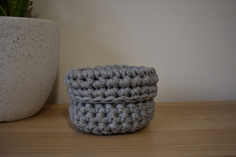 Häkelkorb 'Grey' Home Aufbewahrung umweltfreundlich Dekor Small grey basket