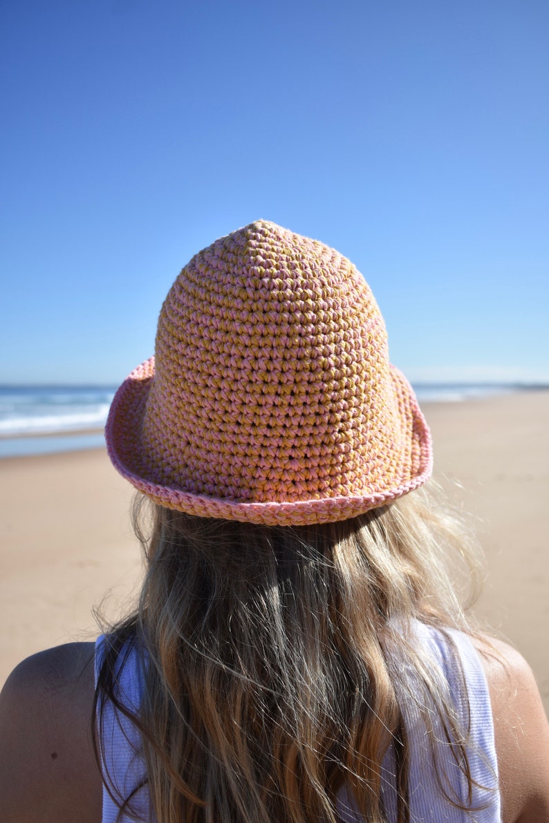 Crochet Bucket Hat Ocean Blue image 9