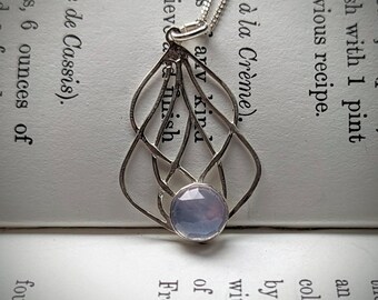 Fae Leaf & Lavender Quartz Necklace