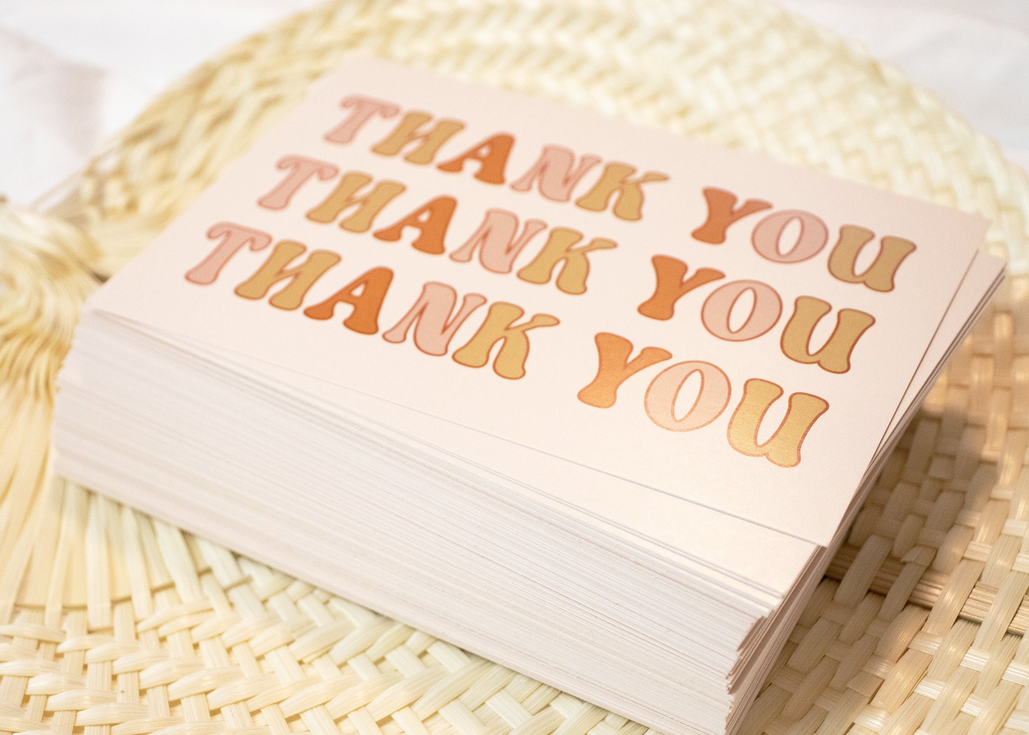 50 Retro Trendy Thank You Card Insert Small Business Thank Etsy