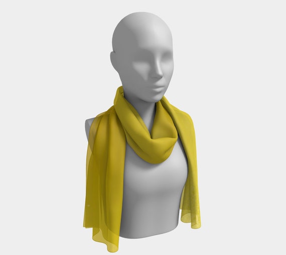 Gloden Long Scarf, Drapped Fancy Scarf, Womens Silk Jead Scarf