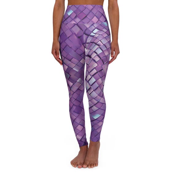 High Waisted Yoga Leggings (AOP) / Stylish Athletic Leggings / Mermaid print Workout Pants