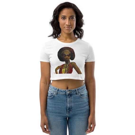 Black American Diamond Organic Crop Top