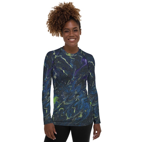 Into the Wind Women's Rash Guard - Ultraviolet Protection - Formfitting, Slim Fit, Long Sleeve Tee - Water Ready - Sports Exercise Top