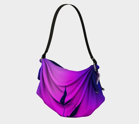 Purple Haze Origami Tote / Casual Floral Handbag / Multi-function Scarf