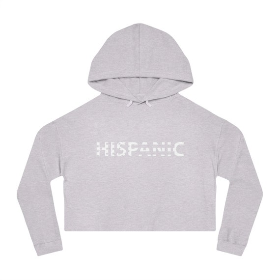 Women's Cropped Hooded Sweatshirt HISPANIC American IN - Cultural Pride Tee - Hispanic Chick | My Culture is American Relaxed Crop Hoodie