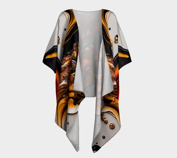 Artist Designed Kimono / Unique Wearable Art Drape Cover / Original Pattern Lightweight Robe / Boutique Fashion Wrap by Life is Art