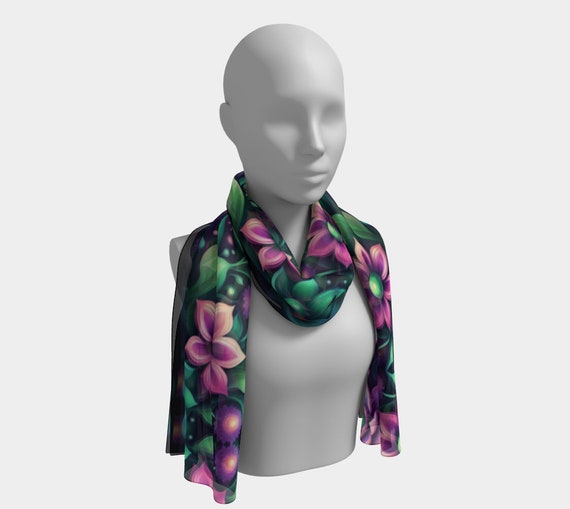 Fantasy Flowers Long Scarf