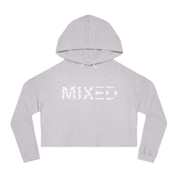 Women's Cropped Hooded Sweatshirt MIXED American IN - Cultural Pride Tee - MIxedChick | My Culture is American Relaxed Crop Hoodie