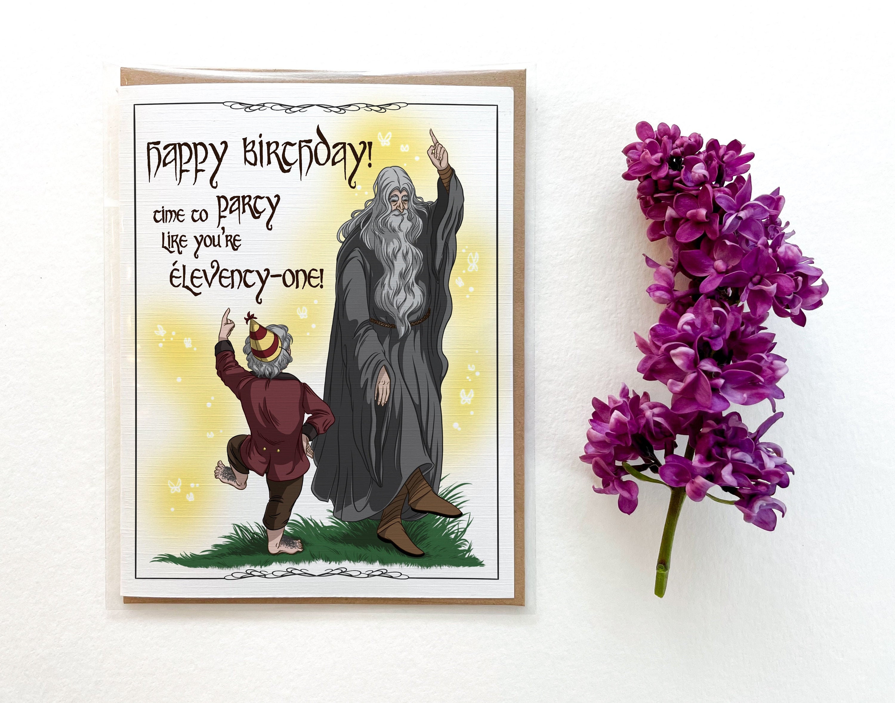 Bilbos Birthday Lord of the Rings Hobbit Birthday Card | Etsy