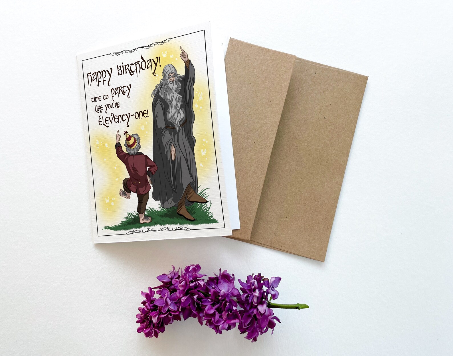 Bilbos Birthday Lord of the Rings Hobbit Birthday Card Etsy