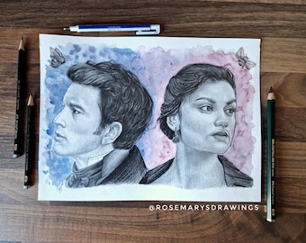 Ritratto di Anthony Bridgerton e Kate Sharma - Serie Netflix - Jonathan Bailey e Simone Ashley