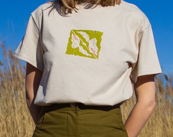 Gezeefdrukt Grafisch T-Shirt met Gieter en Bloem