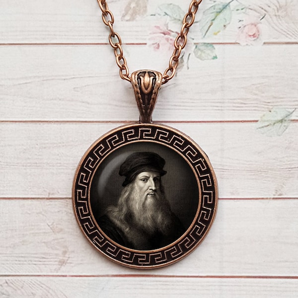 Leonardo Da Vinci Portrait Necklace