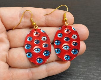 Creepy Eyes Earrings, Eyeball Jewelry, Oddity Weird Gift, Horror, Scary
