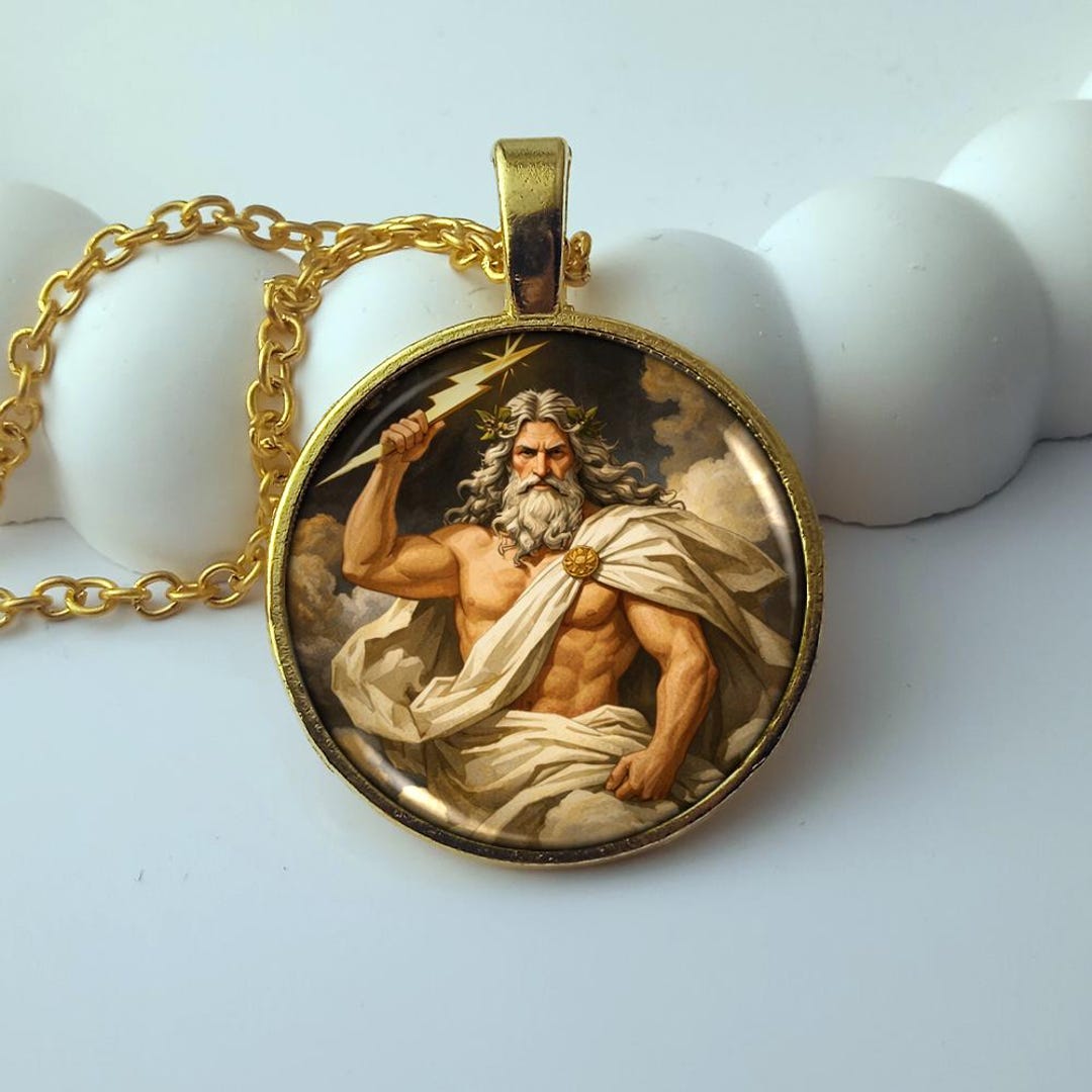 Zeus Necklace, Greek Mythology Pendant, Olympian God Art Jewelry ...