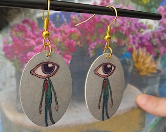 Weird Eye Head Earrings