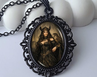 Freya Necklace – Norse Goddess Pendant, Viking Mythology Art Jewelry