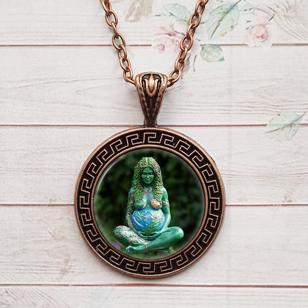 Gaia Necklace, Divine Feminine Goddess, Mother Earth, Fertility Altar Goddess, Greek Mythology