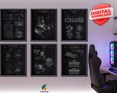 Electronics Patent Art Prints: Computer Wall Art, Set of 6 [Volume 1 - Black Chalkboard] (Digital Download)