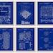 Set of 6 Game Patent Prints vol. 2 Blueprint Classic Games Night. Retro ...