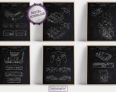 Retro Game Console Patent Prints: Chalkboard Gamer Room Decor (Digital Download)