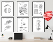 Electronics Patent Art Prints: Geeky Computer Room Decor (Set of 6) [Volume 3 - White] (Digital Download)
