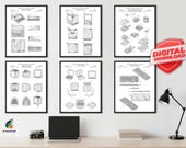 Apple Computer Patent Art Prints - Set of 6 [White] (Digital Download)