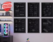 Apple Computer Patent Prints: Chalkboard Tech Art (Set of 6) [Black] (Digital Download)