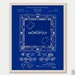 Set of 6 Game Patent Prints vol. 2 Blueprint Classic Games Night. Retro ...