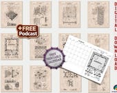 Vintage Game Patent Prints Set + PODCAST: Classic Board Games Wall Art [Volumes 1 & 2 - Old Paper] (Digital Download)