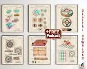 Vintage Game Patent Prints + PODCAST: Classic Board Games Art  [Volume 3 - Colored Pencil] (Digital Download)