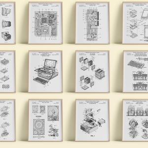 Impressões de arte de patentes eletrônicas: decoração de hardware de computador geek [volumes 1 e 2 - branco] (download digital)