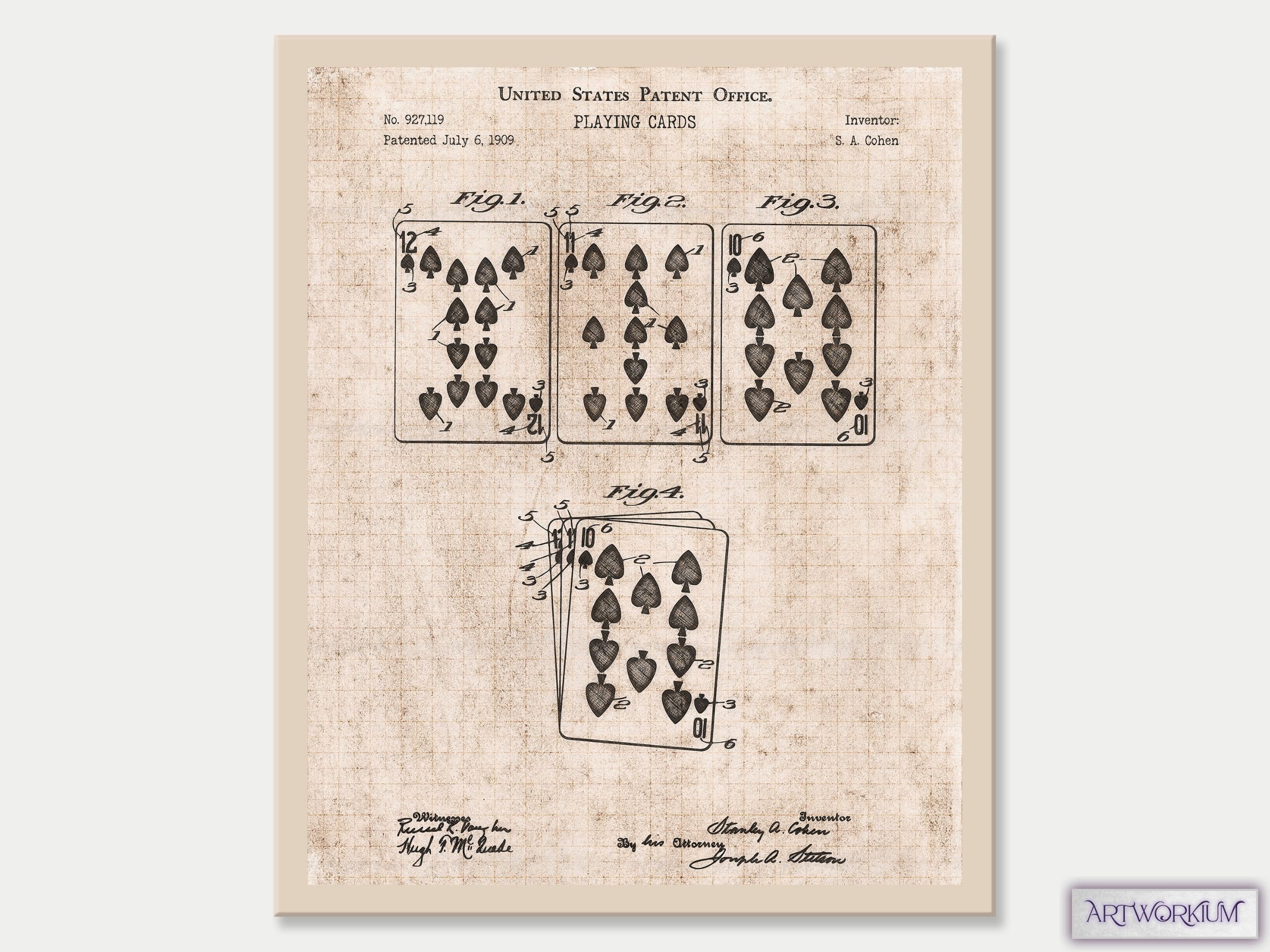 Set of 6 Game Patent Prints vol. 1 Old Paper Classic Games Night. Retro ...