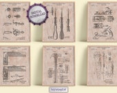 Woodworking Patent Prints: Vintage Tool Art, Set of 6 [Old Graph Paper] (Digital Download)