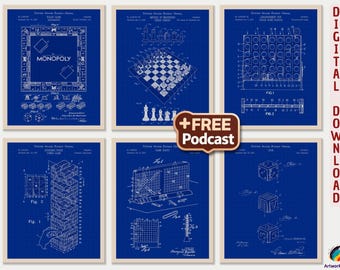 Patenttryckset för spel + PODCAST: Retro brädspelskonst [Volym 2 - Ritning] (Digital nedladdning)