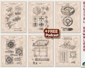 Vintage Game Patent Prints Set + PODCAST: Classic Board Games Art [Volume 3 - Old Paper] (Digital Download)