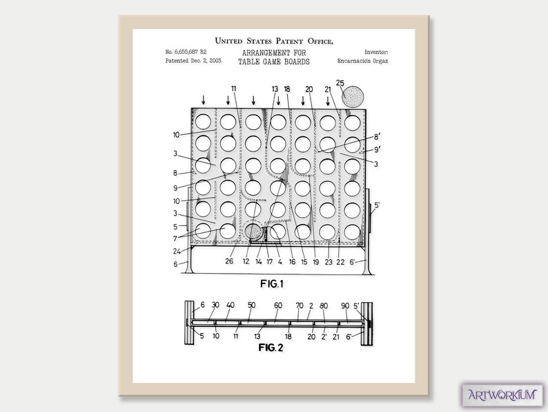 Set of 6 Game Patent Prints vol. 2 White Classic Games - Etsy