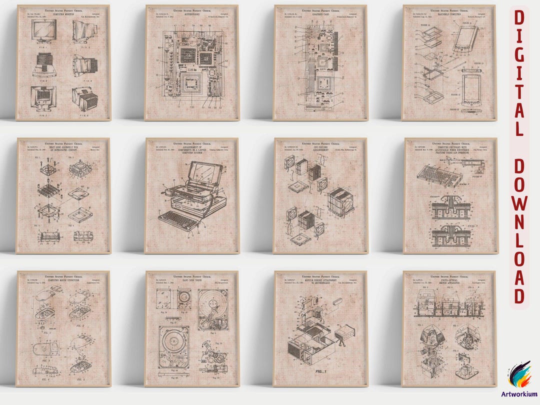 Computer Patnet Images Computer Patent Prints: Vintage Hardware Art [volumes 1 & 2 - Old Paper ...
