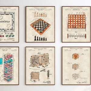12 Spiel Patent Drucke [Vol. 2- Buntstift]| Klassische Spielenacht. Retro Tabletop Spiele Wandkunst. Brettspiele Liebhaber Gift.Game Room Decor
